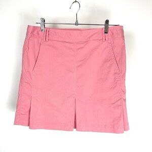 Loft Women's Dark Coral Pink Pleated Tennis Cargo Cotton Stretch Skirt 8